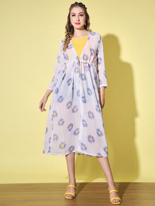 tie front floral long shrug - 19218823 - Very Small Image - 1