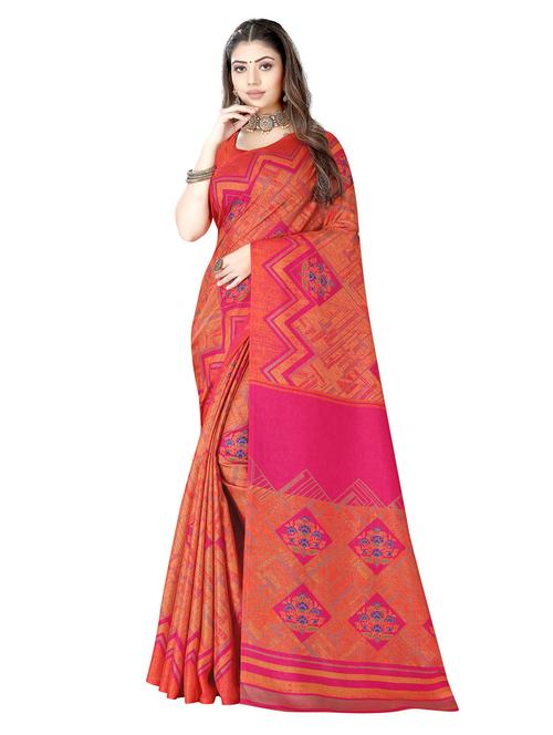 floral printed saree - 19219076 - Very Small Image - 1