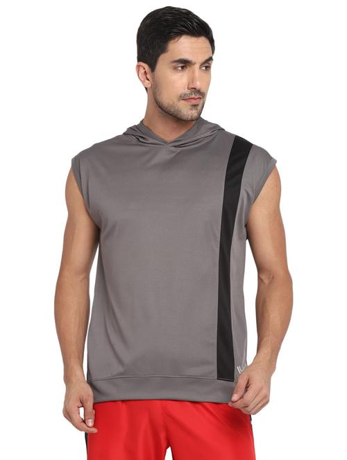 hooded neck color blocked t-shirt - 19219190 - Very Small Image - 1