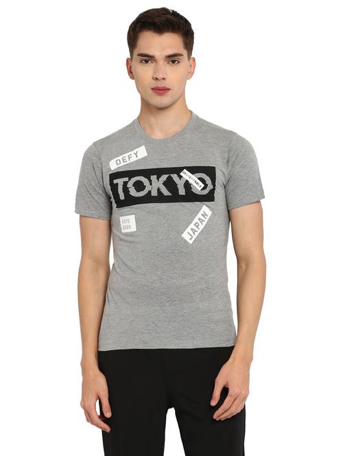 round neck chest-printed t-shirt - 19219210 - Very Small Image - 1