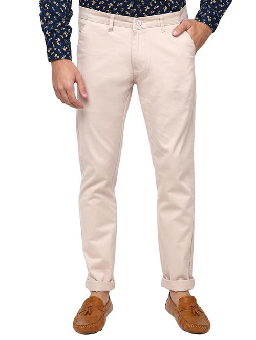 pink solid flat front full length casual trouser - 19220421 - Very Small Image - 1
