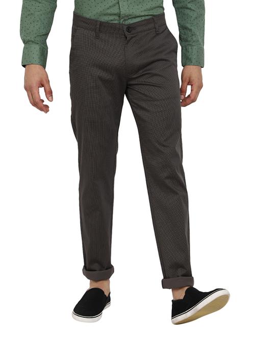 grey solid flat front formal trouser - 19220641 - Very Small Image - 1
