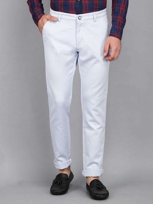 light blue polyester blend flat front formal trouser - 19220709 - Very Small Image - 1