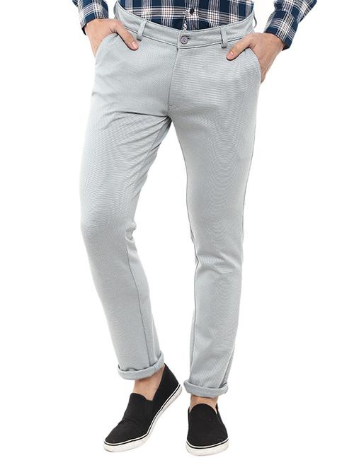 light blue solid flat front formal trouser - 19220740 - Very Small Image - 1