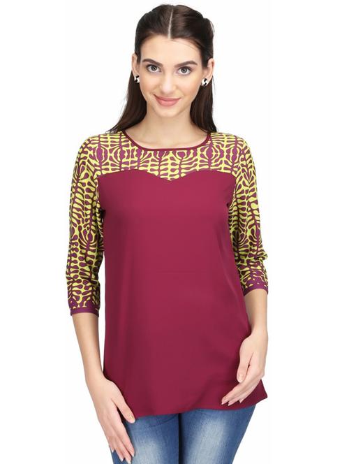 women's straight round neck top - 19221429 - Very Small Image - 1