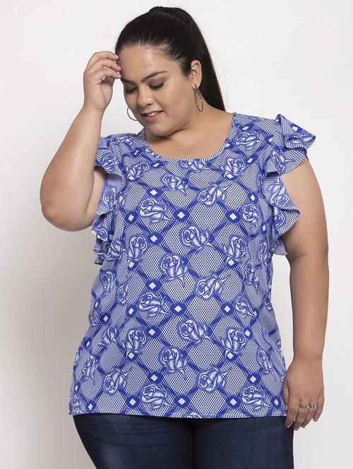 printed crepe regular top - 19221550 - Very Small Image - 1