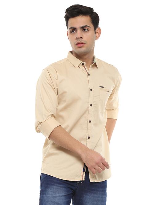 mens solid casual shirt - 19222637 - Very Small Image - 1