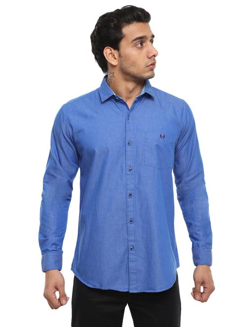 mens solid casual shirt - 19222655 - Very Small Image - 1