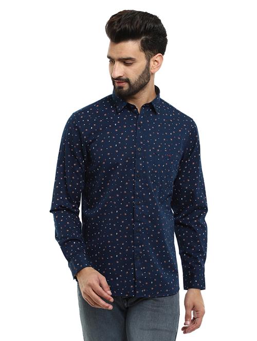 mens micro print casual shirt - 19222712 - Very Small Image - 1