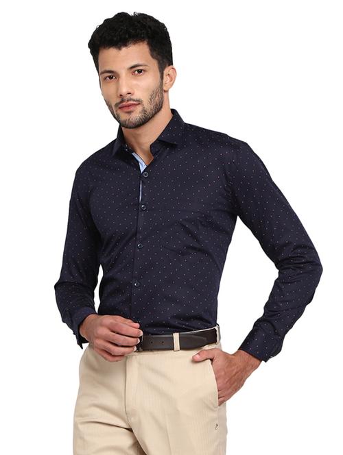 mens micro print formal shirt - 19222884 - Very Small Image - 1