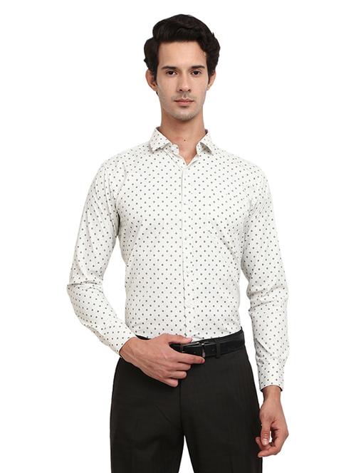 mens micro print formal shirt - 19223085 - Very Small Image - 1