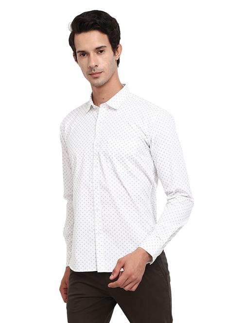 mens micro print casual shirt - 19223087 - Very Small Image - 1