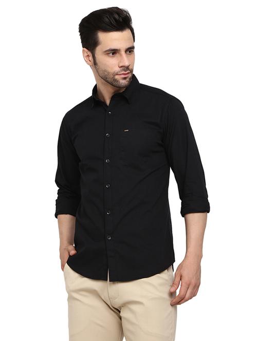 mens solid casual shirt - 19223103 - Very Small Image - 1