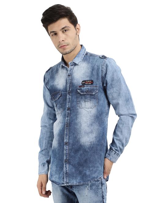 mens solid casual shirt - 19223171 - Very Small Image - 1