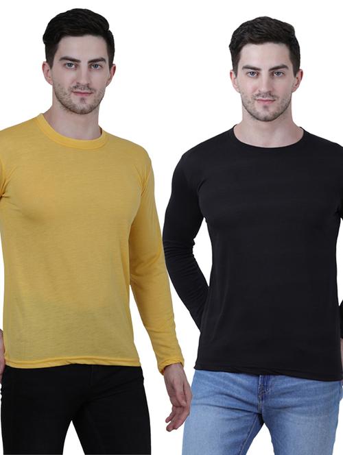 pack of 2 multi colored solid t-shirt - 19223392 - Very Small Image - 1