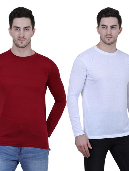 pack of 2 multi colored solid t-shirt - 19223397 - Very Small Image - 1