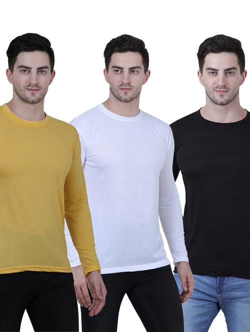 pack of 3 multi colored solid t-shirt - 19223417 - Very Small Image - 1