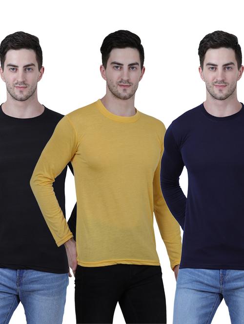 pack of 3 multi colored solid t-shirt - 19223418 - Very Small Image - 1