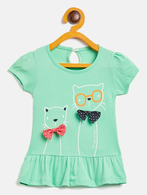 girls round neck printed frock - 19224103 - Very Small Image - 1