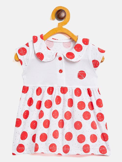 girls peter pan neck printed frock - 19224125 - Very Small Image - 1