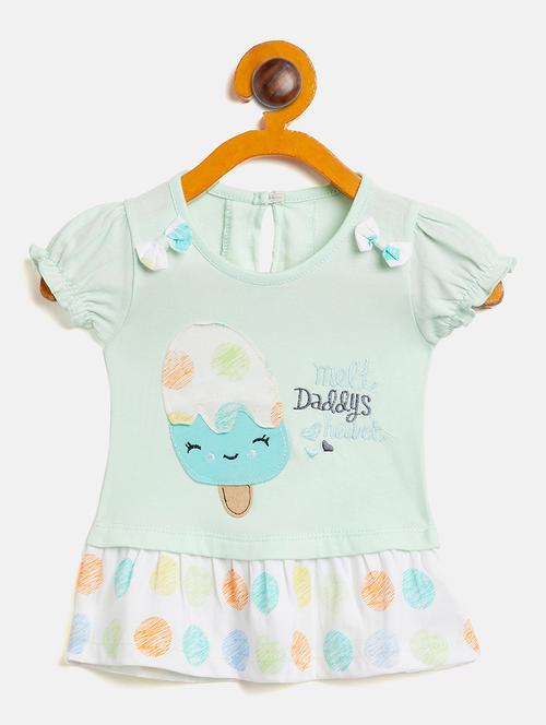 girls round neck printed frock - 19224166 - Very Small Image - 1