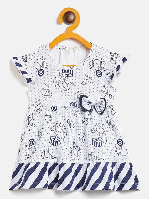 girls round neck printed frock - 19224168 - Very Small Image - 1
