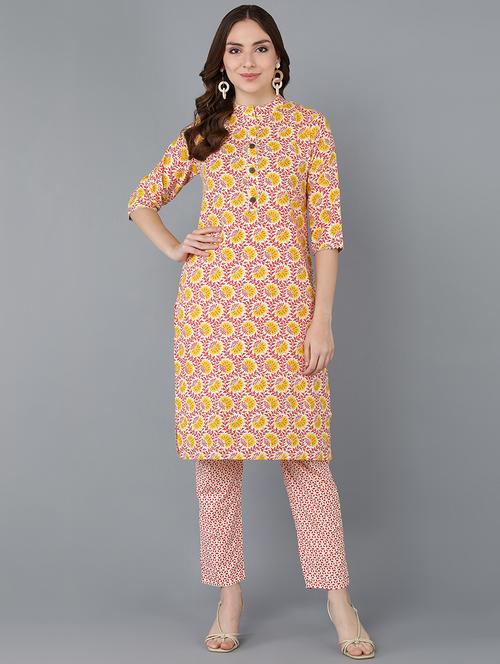 printed kurta pant set - 19225163 - Very Small Image - 1