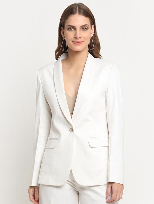 lapel neck solid formal blazer - 19225328 - Very Small Image - 1