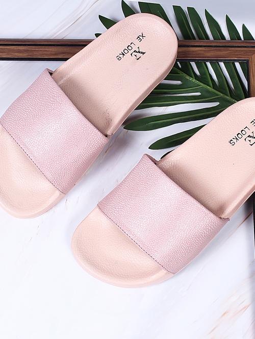 pink synthetic slides flip flops - 19225997 - Very Small Image - 1