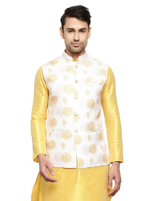 yellow self design ethnic wear set - 19226551 - Very Small Image - 1