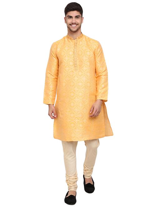 orange self design ethnic wear set - 19226576 - Very Small Image - 1