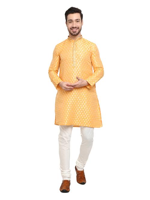 yellow self design ethnic wear set - 19226599 - Very Small Image - 1