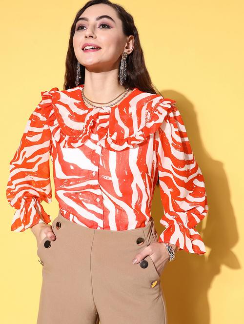 printed ruffle shirt - 19226728 - Very Small Image - 1