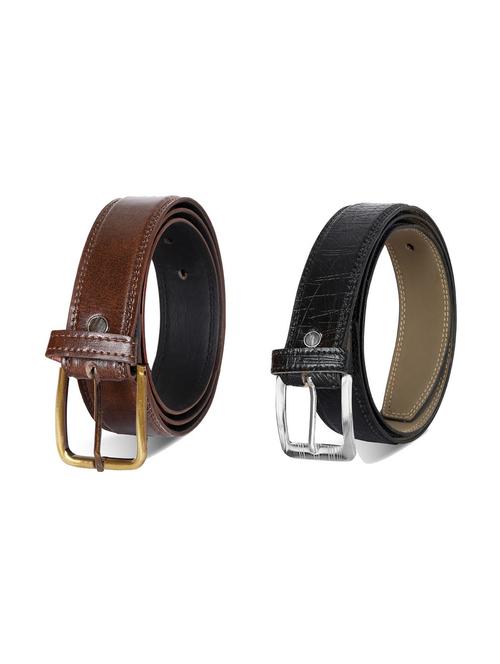 combo pack of multi colored leatherette belt - 19227294 - Very Small Image - 1
