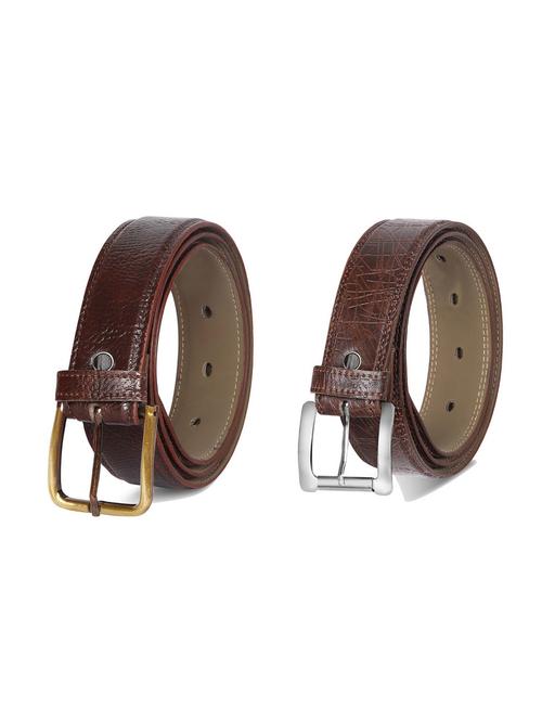 combo pack of brown leatherette belts - 19227531 - Very Small Image - 1