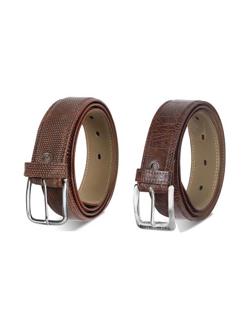 combo pack of brown leatherette belts - 19227904 - Very Small Image - 1