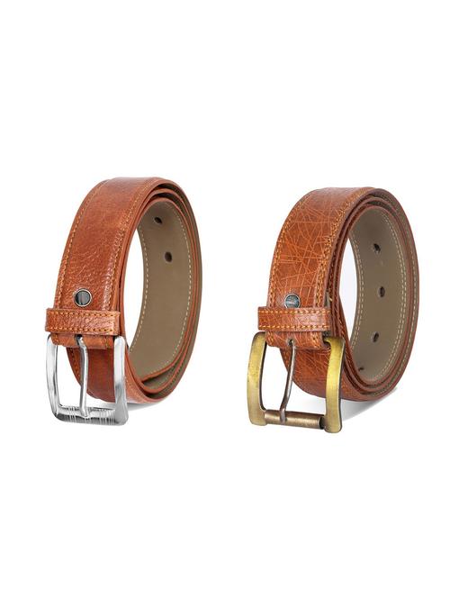 combo pack of brown leatherette belts - 19228025 - Very Small Image - 1
