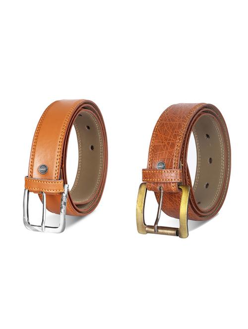 combo pack of brown leatherette belts - 19228042 - Very Small Image - 1