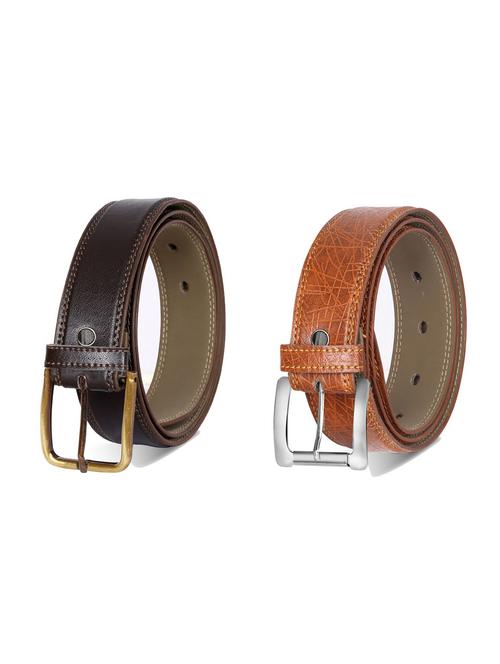 combo pack of multi colored leatherette belts - 19228128 - Very Small Image - 1