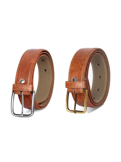 combo pack of brown leatherette belts - 19228210 - Very Small Image - 1