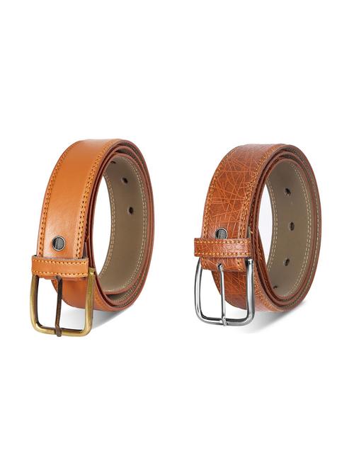 combo pack of brown leatherette belts - 19228319 - Very Small Image - 1