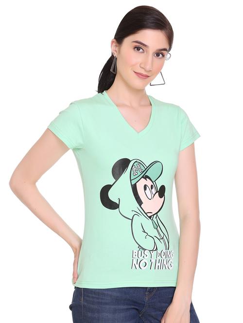 women's front print v neck t-shirt - 19232536 - Very Small Image - 1