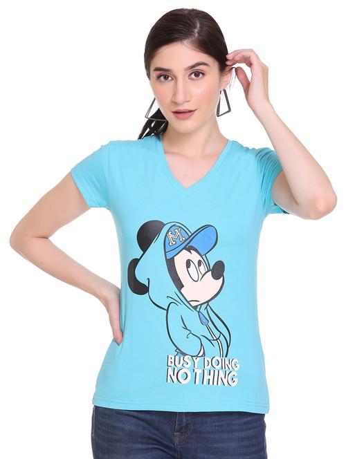 women's front print v neck t-shirt - 19232537 - Very Small Image - 1