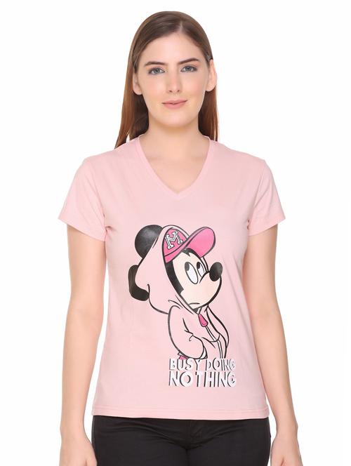 women's front print v neck t-shirt - 19232540 - Very Small Image - 1
