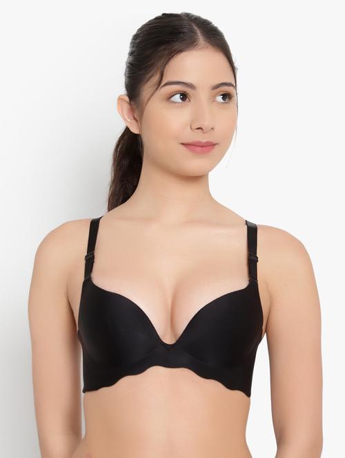 black nylon plunge bra - 19232584 - Very Small Image - 1