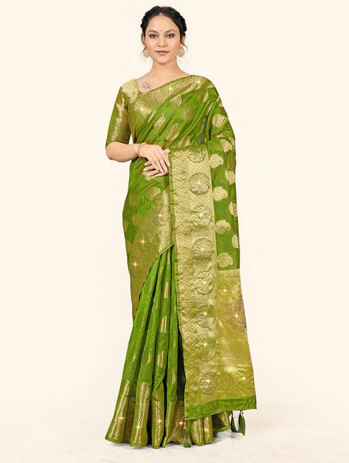 self designed woven saree with blouse - 19232857 - Very Small Image - 1