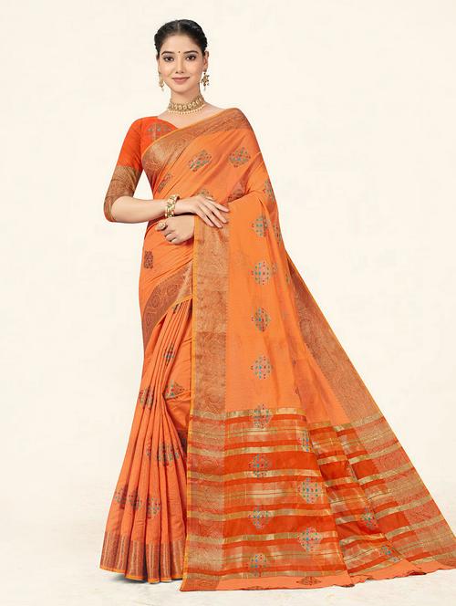 self designed woven saree with blouse - 19232983 - Very Small Image - 1