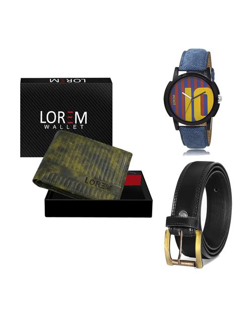 belt, wallet & watch leatherette gift combo - 19233763 - Very Small Image - 1