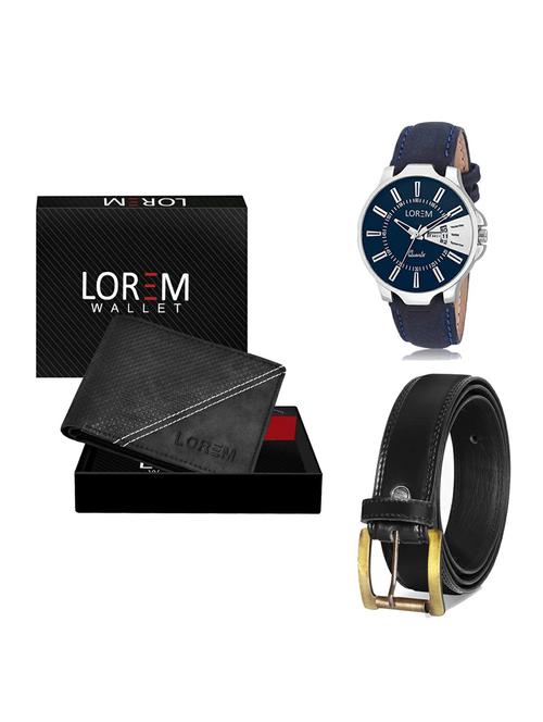belt, wallet & watch leatherette gift combo - 19234488 - Very Small Image - 1