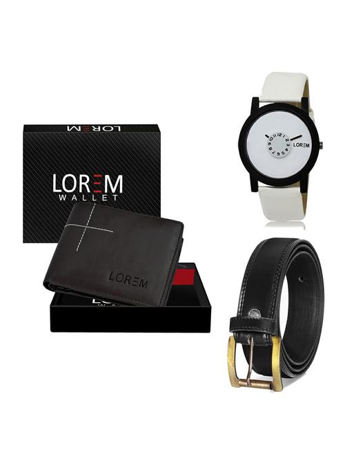 belt, wallet & watch leatherette gift combo - 19234629 - Very Small Image - 1